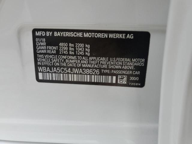 WBAJA5C54JWA38626 BMW 530 I