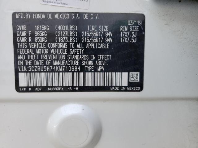 3CZRU5H74KM710684 Honda Hr-v Exl