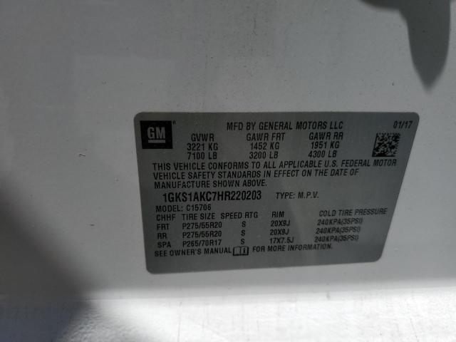 1GKS1AKC7HR220203 GMC YUKON SLE