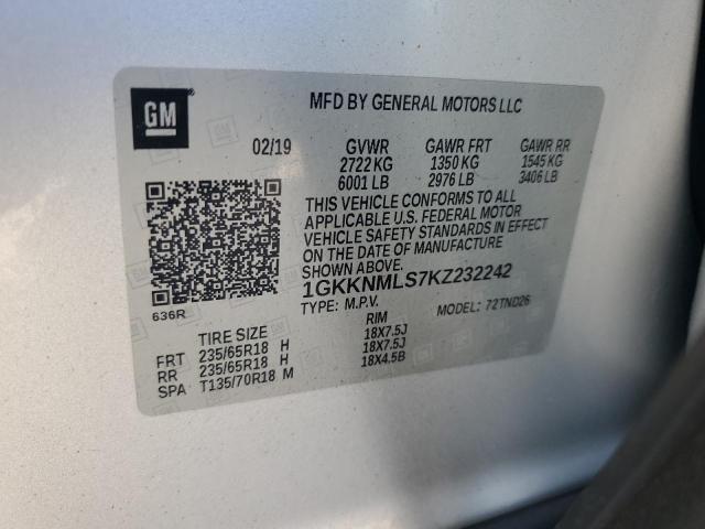 1GKKNMLS7KZ232242 GMC Acadia Slt-1