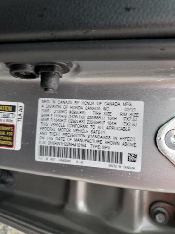 2HKRW1H22MH410194 Honda CR-V LX
