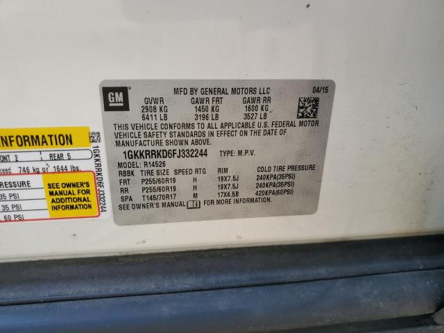 1GKKRRKD6FJ332244 GMC Acadia Slt-1