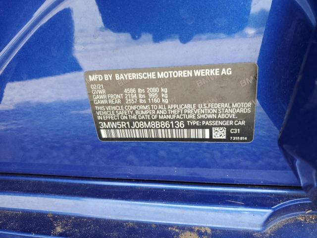 3MW5R1J08M8B86136 BMW 330I