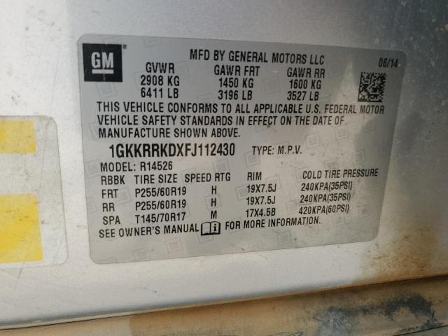 1GKKRRKDXFJ112430 GMC Acadia Slt-1
