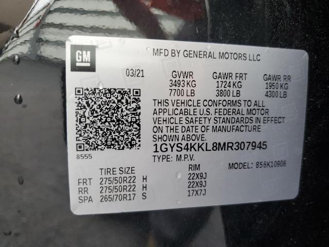 1GYS4KKL8MR307945 Cadillac Escalade Esv Premium Luxury