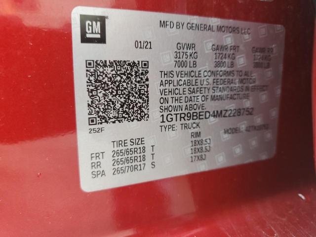1GTR9BED4MZ228752 GMC Sierra K1500 Sle