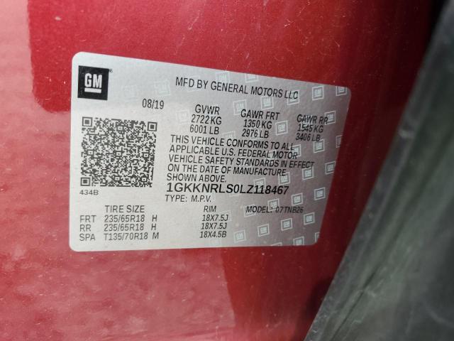 1GKKNRLS0LZ118467 GMC ACADIA SLE
