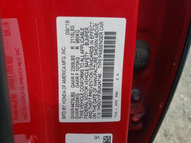 1HGCV1F36JA247140 Honda Accord Sport