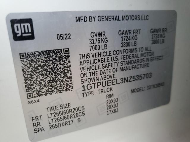 1GTPUEEL3NZ535703 GMC Sierra K1500 At4