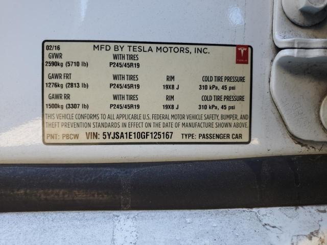 5YJSA1E10GF125167 Tesla MODEL S