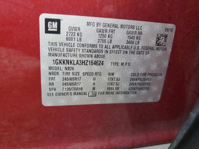 1GKKNKLA3HZ164624 GMC ACADIA SLE