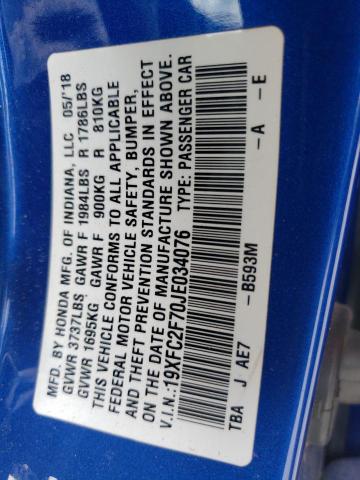 19XFC2F70JE034076 Honda CIVIC EX