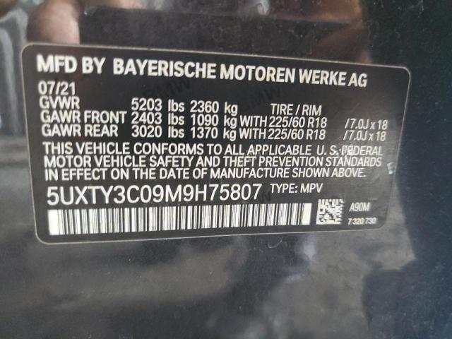 5UXTY3C09M9H75807 BMW X3 Sdrive30i
