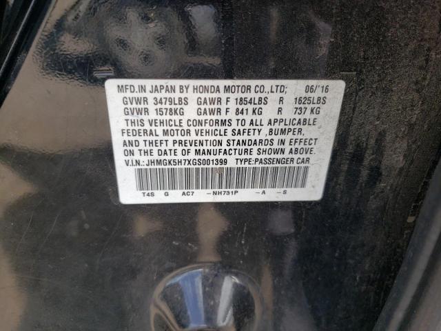 JHMGK5H7XGS001399 Honda FIT EX