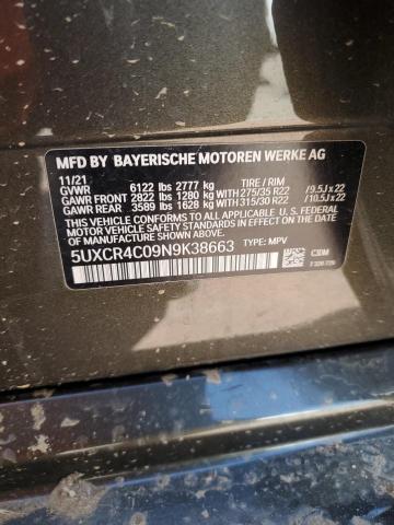 5UXCR4C09N9K38663 BMW X5 Sdrive 40i