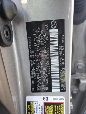 58AGZ1B16LU081281 Lexus Es 350 F-sport