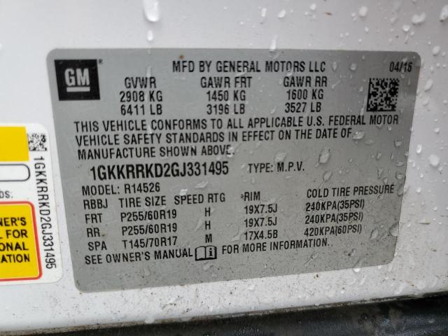 1GKKRRKD2GJ331495 GMC Acadia Slt-1
