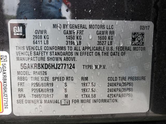 5GAKRBKD6HJ277124 Buick Enclave