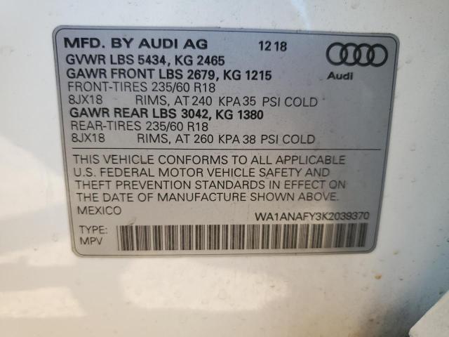 WA1ANAFY3K2039370 Audi Q5 PREMIUM