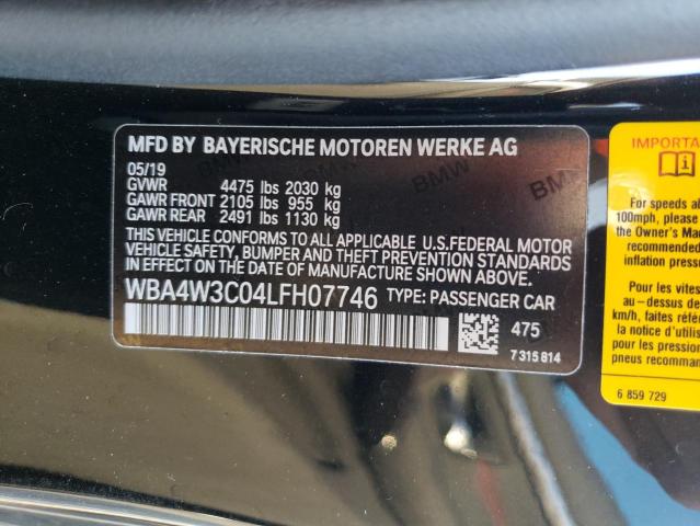 WBA4W3C04LFH07746 BMW 430I