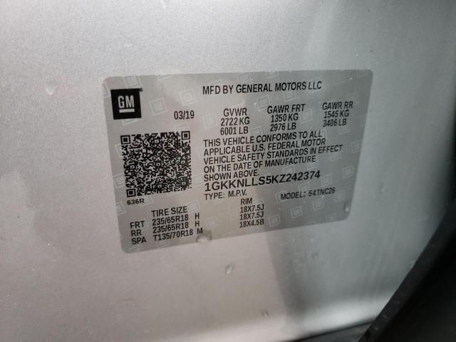 1GKKNLLS5KZ242374 GMC ACADIA SLE