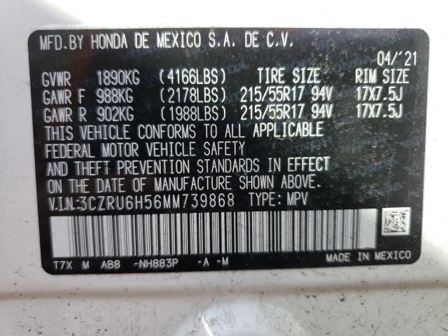 3CZRU6H56MM739868 Honda HR-V EX