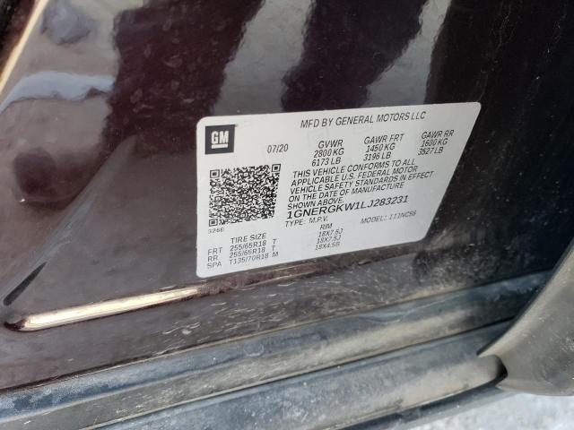 1GNERGKW1LJ283231 Chevrolet Traverse Lt