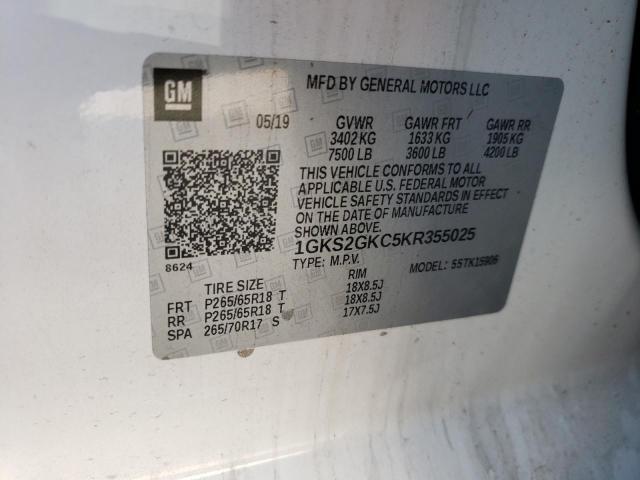 1GKS2GKC5KR355025 GMC Yukon Xl K1500 Slt