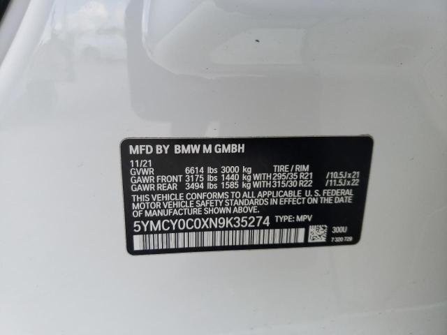 5YMCY0C0XN9K35274 BMW X6 M