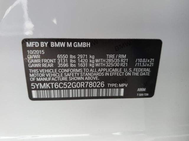 5YMKT6C52G0R78026 BMW X5 M