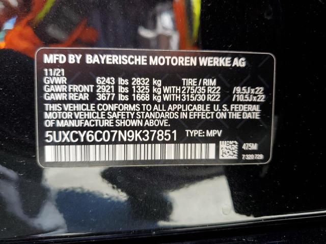 5UXCY6C07N9K37851 BMW X6 Xdrive40i