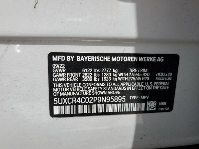5UXCR4C02P9N95895 BMW X5 Sdrive 40i
