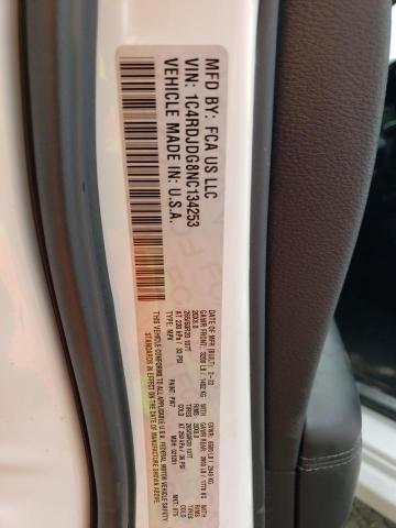 1C4RDJDG8NC134253 Dodge DURANGO GT