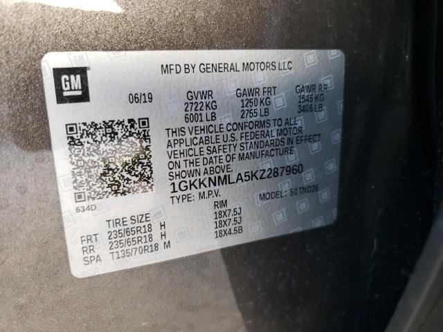 1GKKNMLA5KZ287960 GMC Acadia Slt-1