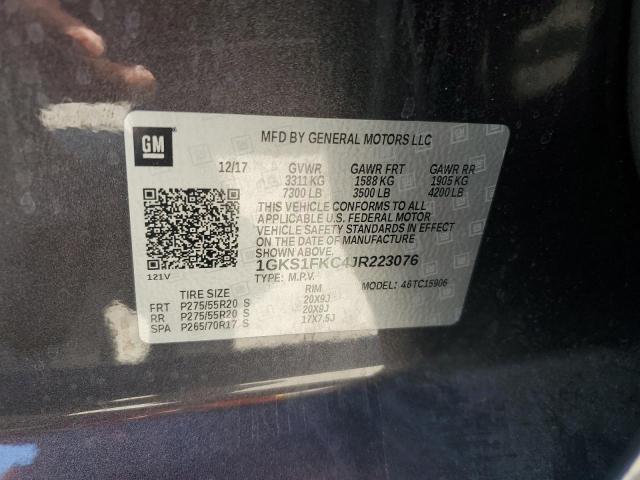 1GKS1FKC4JR223076 GMC Yukon Xl C1500 Sle