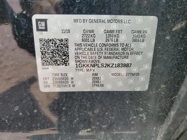 1GKKNPLS2KZ183887 GMC Acadia Denali