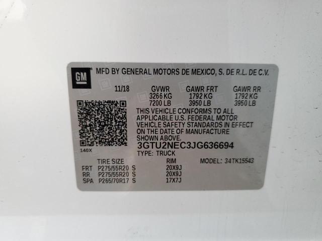 3GTU2NEC3JG636694 GMC Sierra K1500 Slt