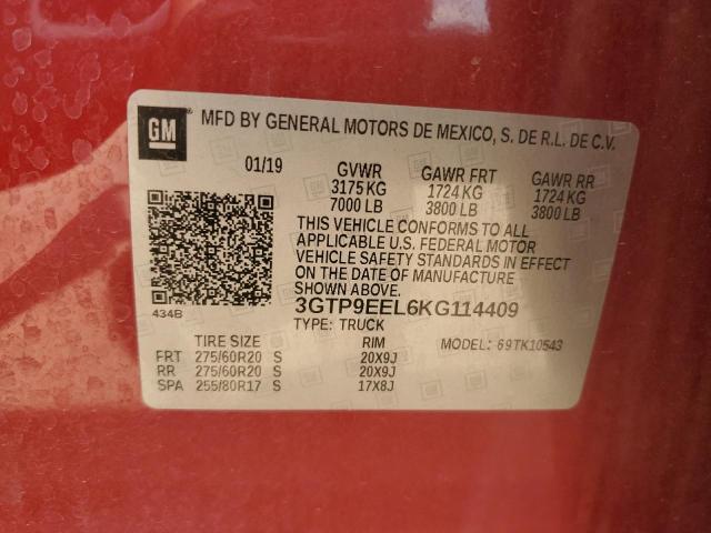 3GTP9EEL6KG114409 GMC Sierra K1500 At4