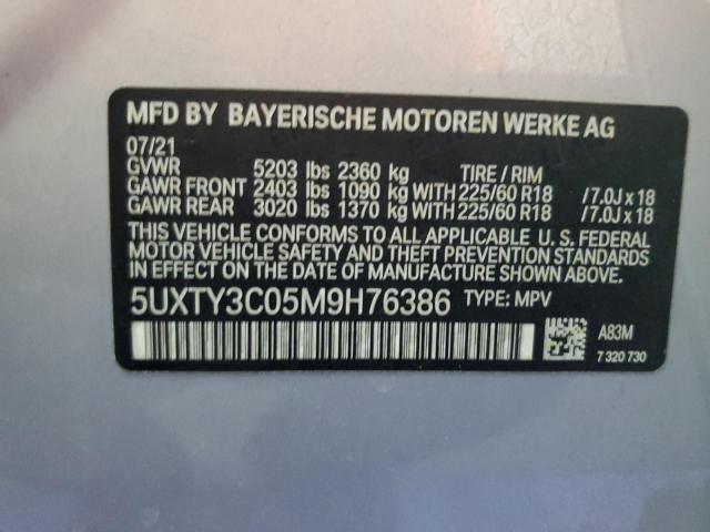 5UXTY3C05M9H76386 BMW X3 Sdrive30i