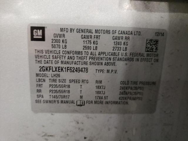 2GKFLXEK1F6249478 GMC Terrain Slt