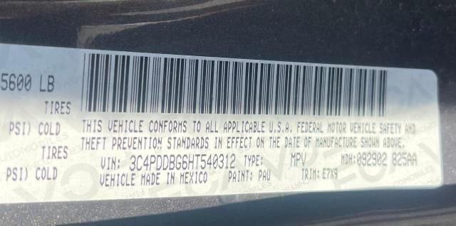 3C4PDDBG6HT540312 Dodge Journey Sxt