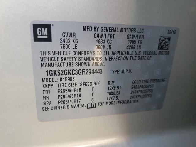1GKS2GKC3GR294443 GMC Yukon Xl K1500 Slt