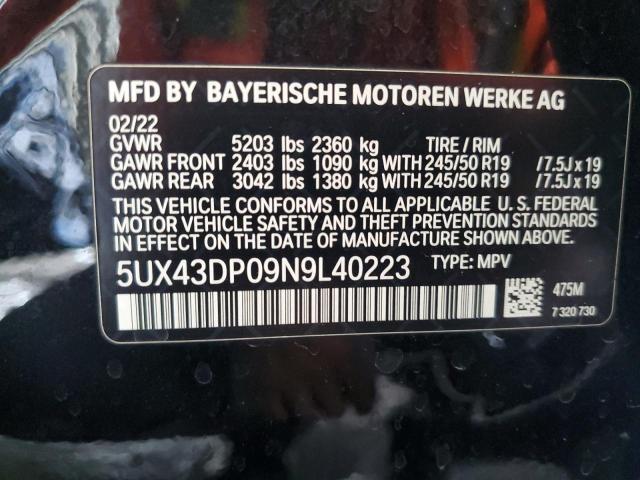 5UX43DP09N9L40223 BMW X3 Sdrive30i