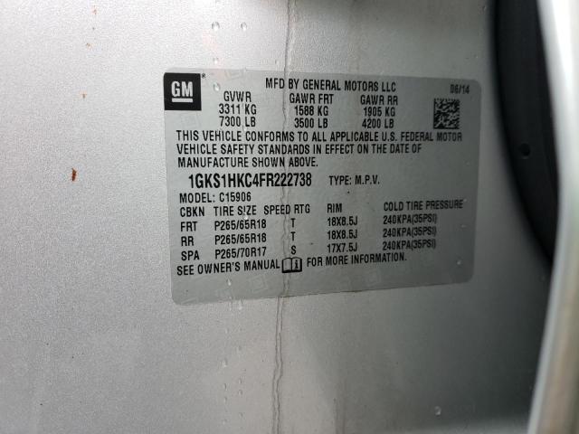 1GKS1HKC4FR222738 GMC Yukon Xl C1500 Slt