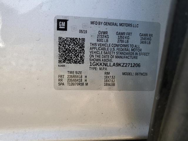 1GKKNLLA9KZ271206 GMC ACADIA SLE