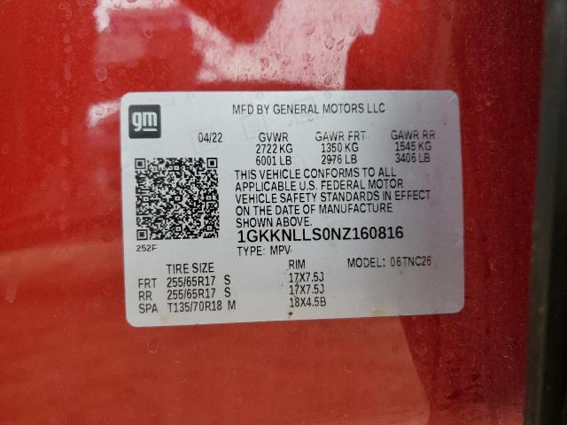 1GKKNLLS0NZ160816 GMC Acadia At4