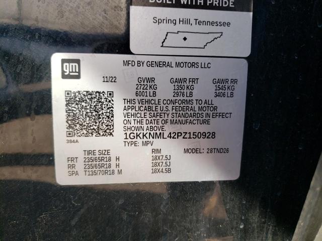 1GKKNML42PZ150928 GMC ACADIA SLT