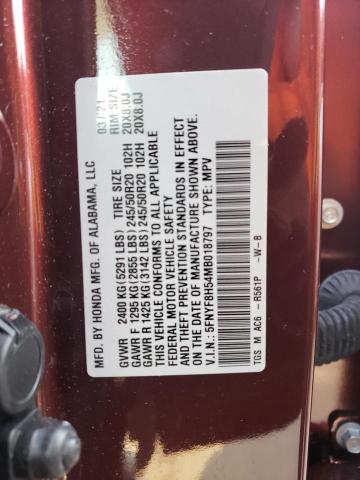 5FNYF8H54MB018797 Honda Passport Exl