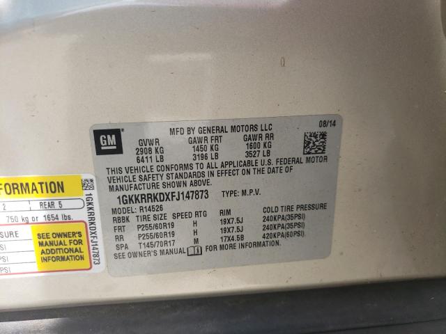 1GKKRRKDXFJ147873 GMC Acadia Slt-1