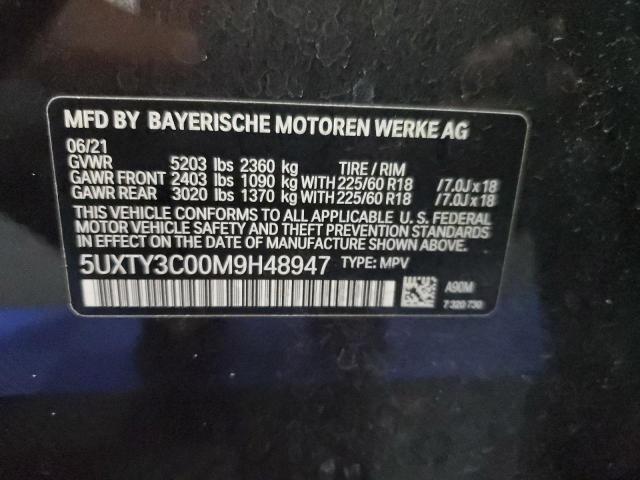 5UXTY3C00M9H48947 BMW X3 Sdrive30i